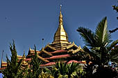 Inle Lake Myanmar. Phaung Daw Oo Paya. Enshrined in the pagoda are five small ancient Buddha images that have been transformed into amorphous blobs by the sheer volume of gold leaf applied by devotees.  